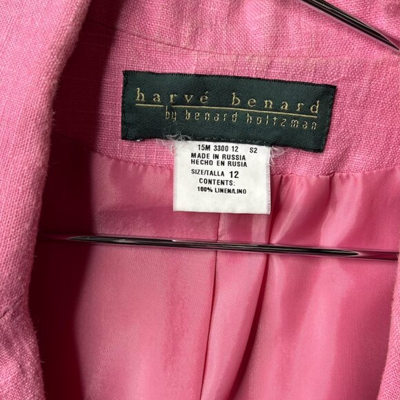 100% Linen Harvé Benard Suit 90's Vintage Suit - Picture 3 of 11